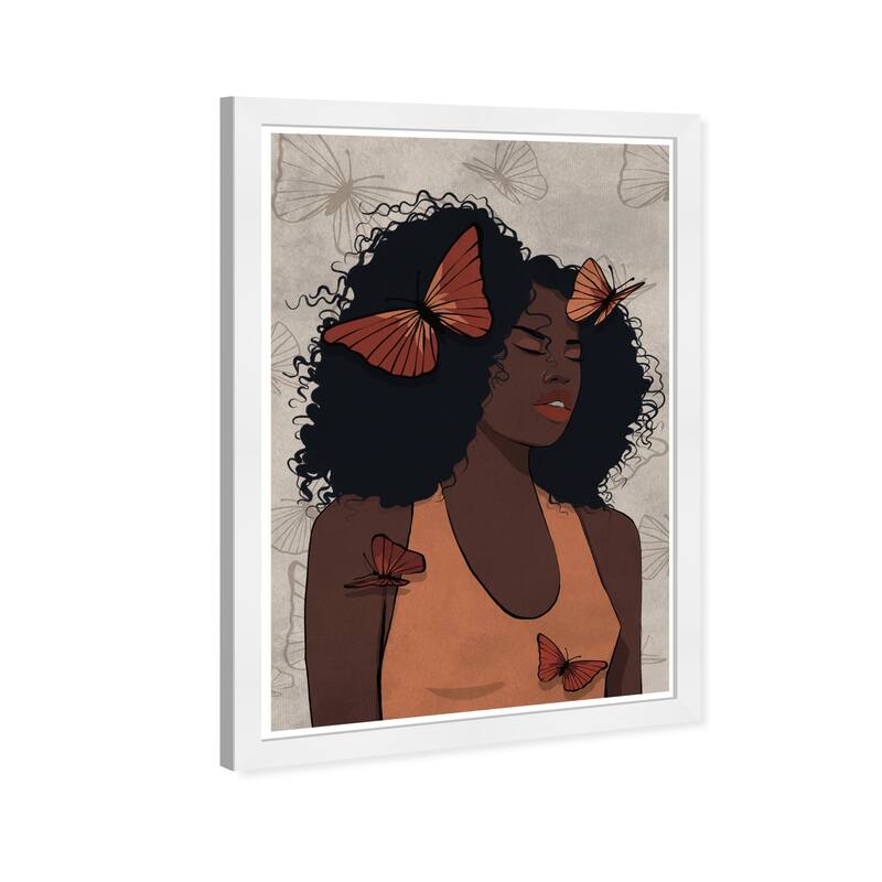 Wynwood Studio Prints Fashion and Glam Some Fashion and Butterflies Gray and Light Gray Tropical Wall Art Canvas Print