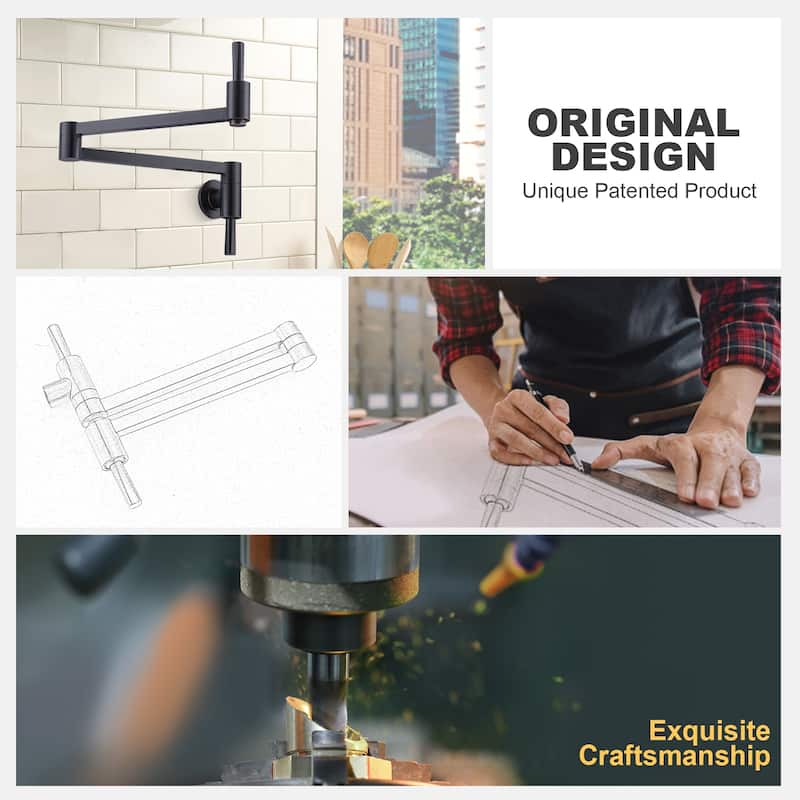 WOWOW Wall Mount Pot Filler Kitchen Faucet