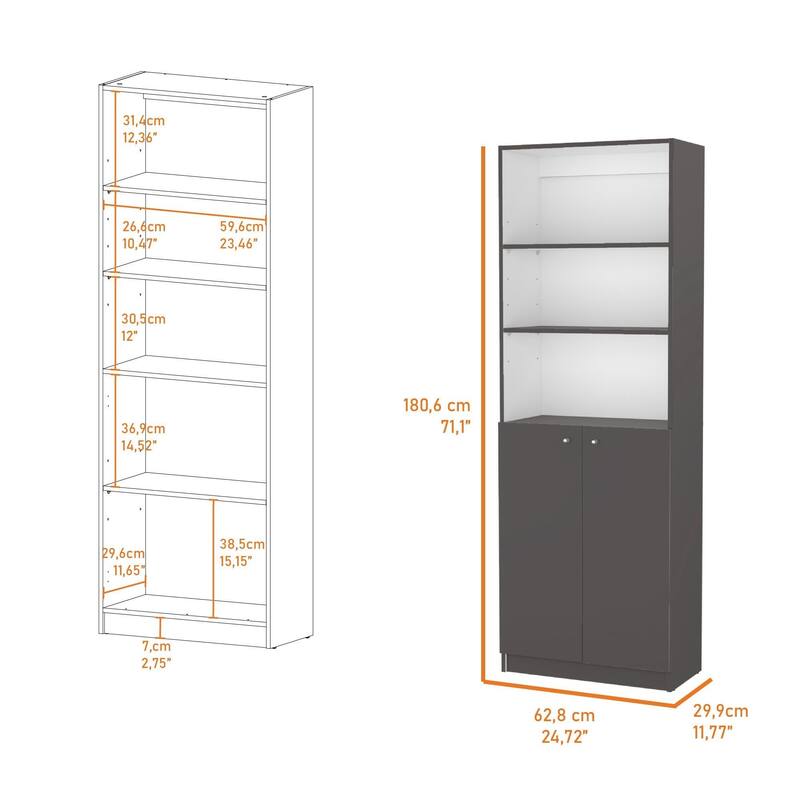 FM FURNITURE Sutton 2-Door Bookcase
