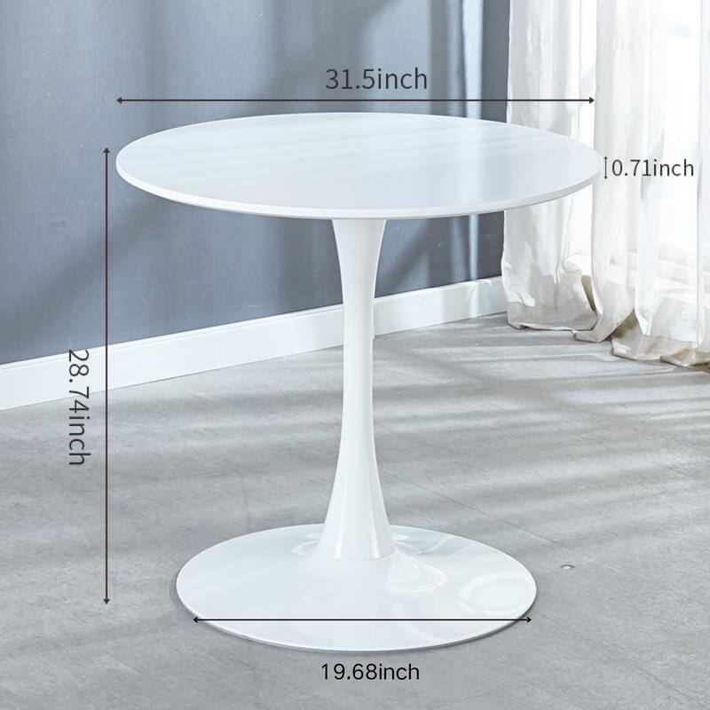 GDFStudio - Cedarcrest Mid-Century Modern Contemporary Pedestal Tulip Dining Table with Round Top - 31.5"L