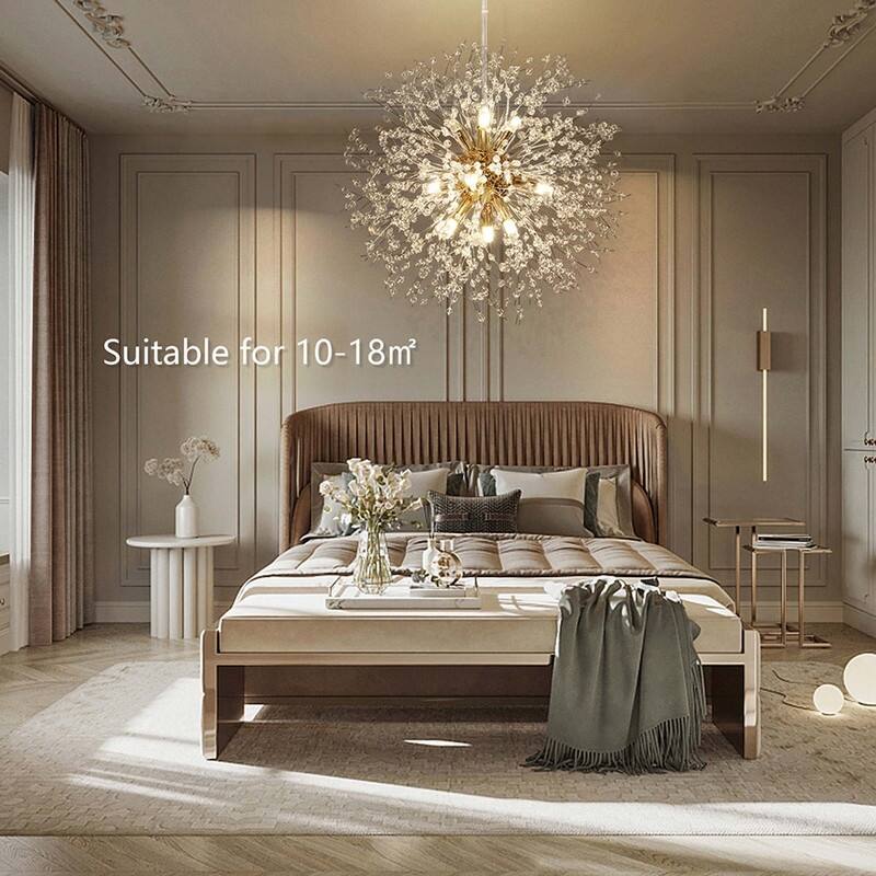 8/9/12/16-Light Modern Linear Sputnik Globe Pendant Starburst Firework Crystal Chandelier