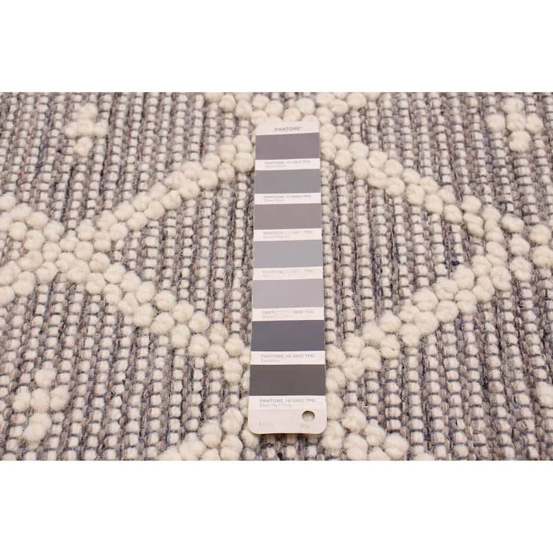 ECARPETGALLERY Braid weave Sienna Grey Wool Rug - 5'10 x 8'7