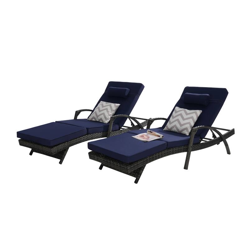 GDFStudio - Eliana Outdoor Recliner Set for Lounging, Sunbathing & Garden Relaxation
