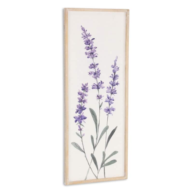 Lyulia Multicolor Wood Vertical Left Flowering Lavender Bouquet Wall Panel