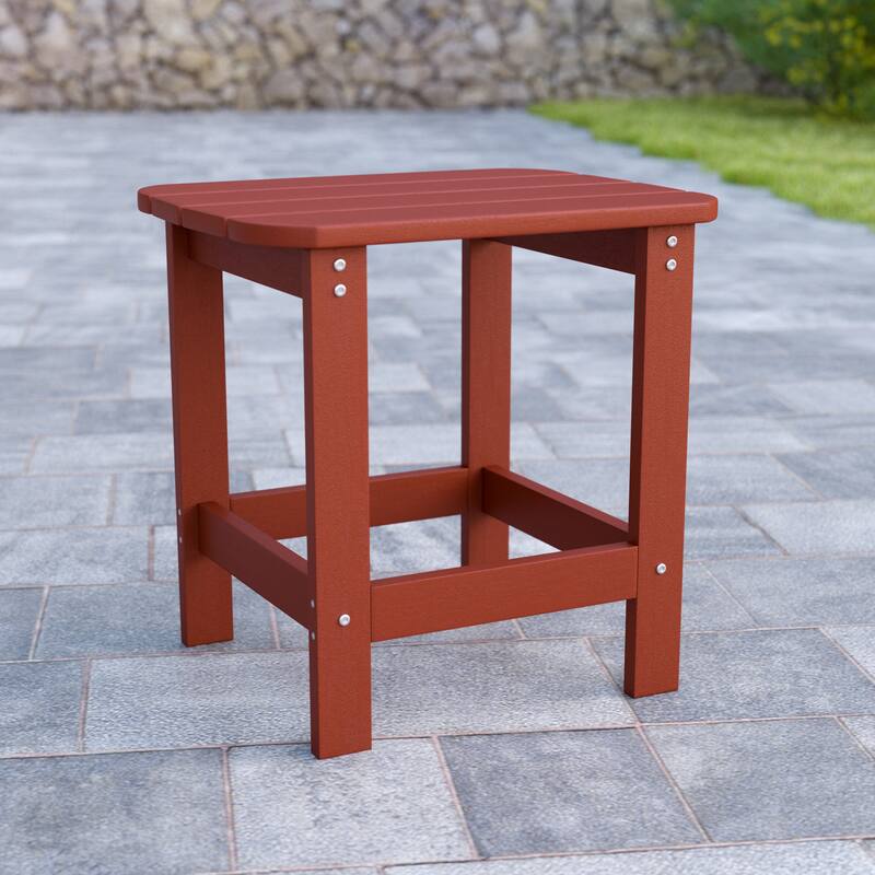 All-Weather Poly Resin Adirondack Side Table - Patio Table - Red