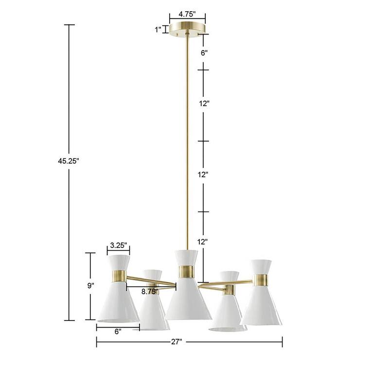 5-Light Metal Chandelier