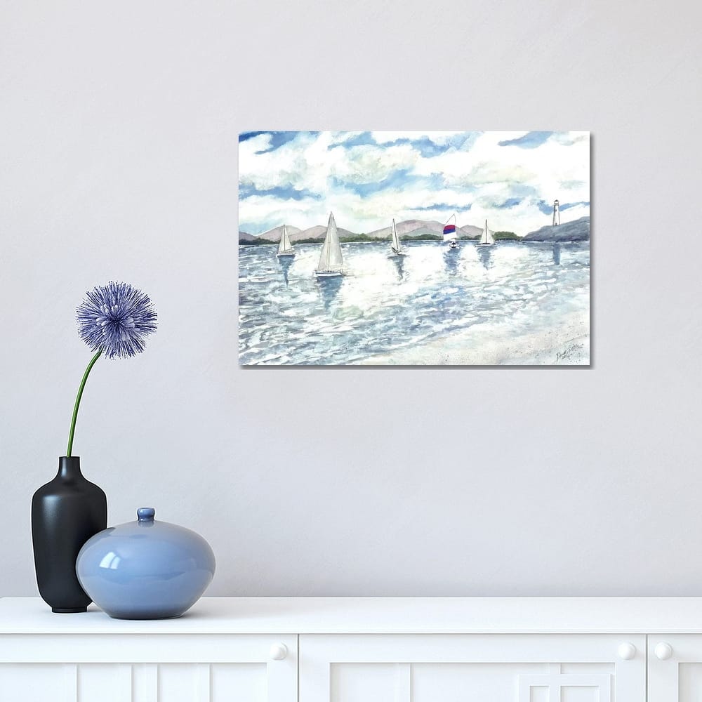 iCanvas "Sailboats Seascape" by Derek McCrea Canvas Print