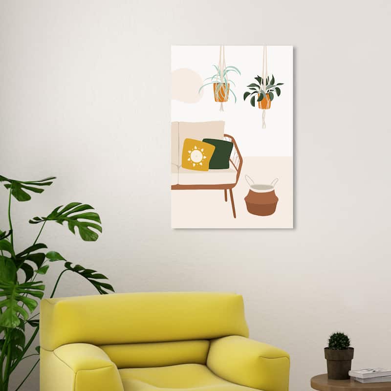 Wynwood Studio Canvas Floral and Botanical Boho Living White and Modern & Contemporary Wall Art Canvas Print - 30 x 20