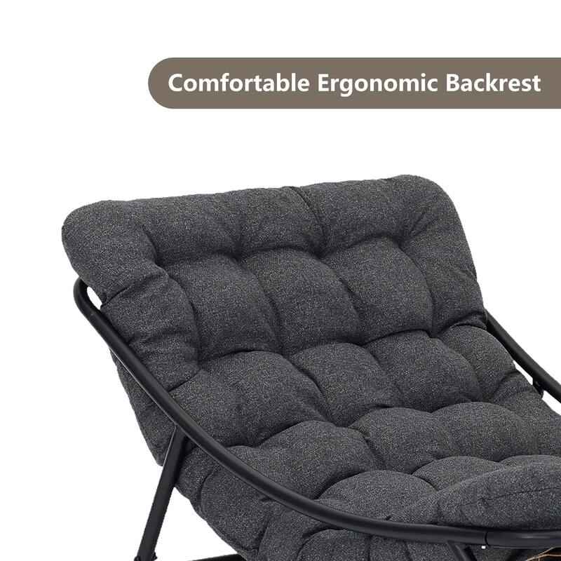 Outdoor Metal Frame Rocking Chair with Water-Resistant Cushions