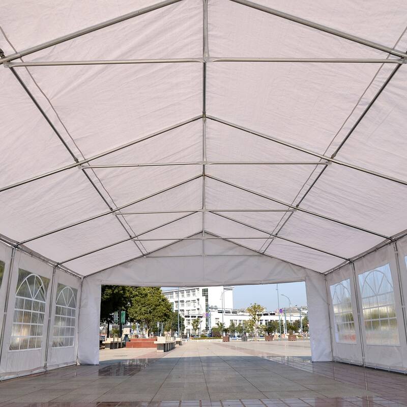Outsunny Large White Outdoor Canopy Tent w/ Removable Protective Sidewalls