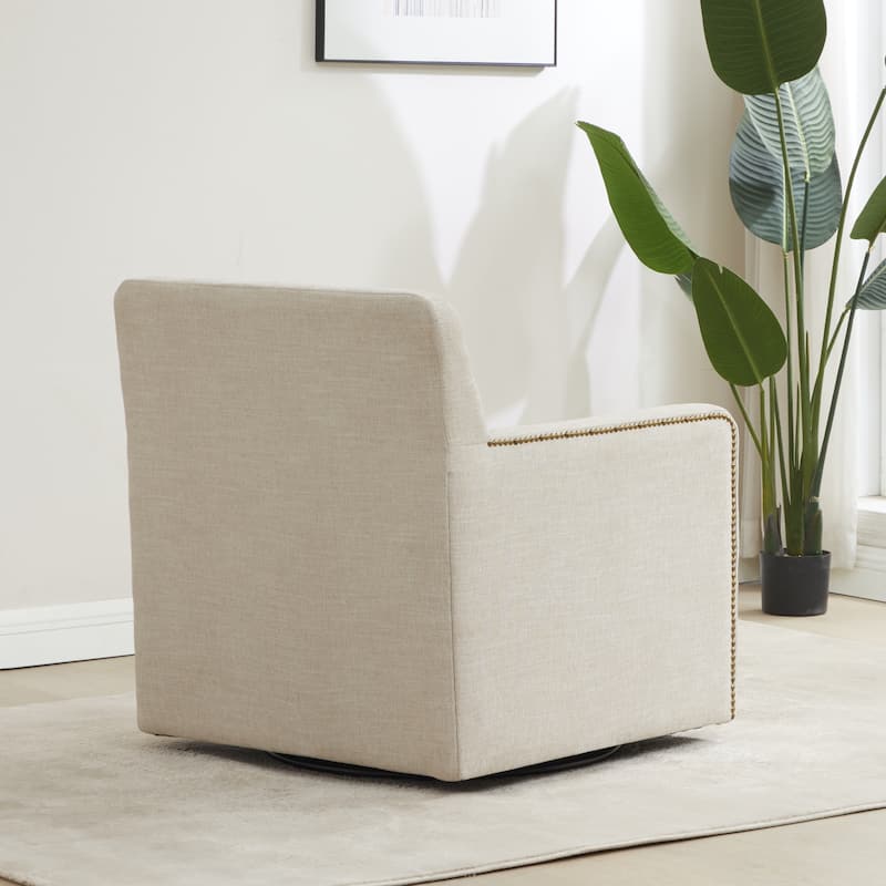 Tobias Swivel Accent Chair with Nailhead Trim by Greyson Living