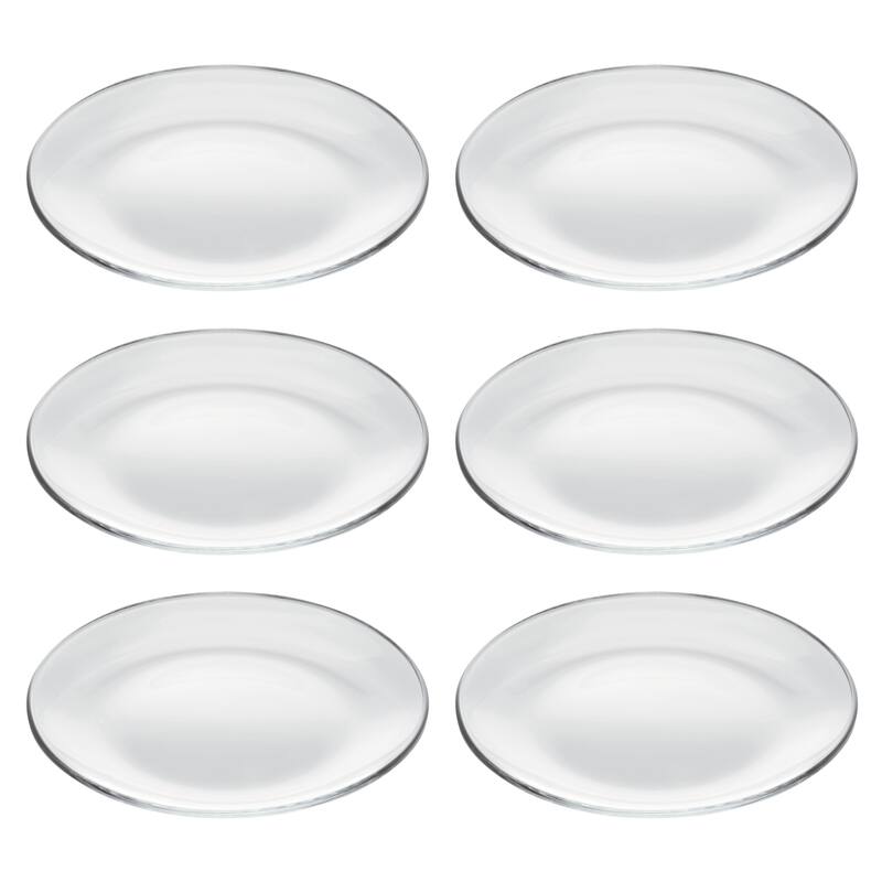 European Glass Dessert Plates - 6" Diameter - Set of 6 - 6" Diameter