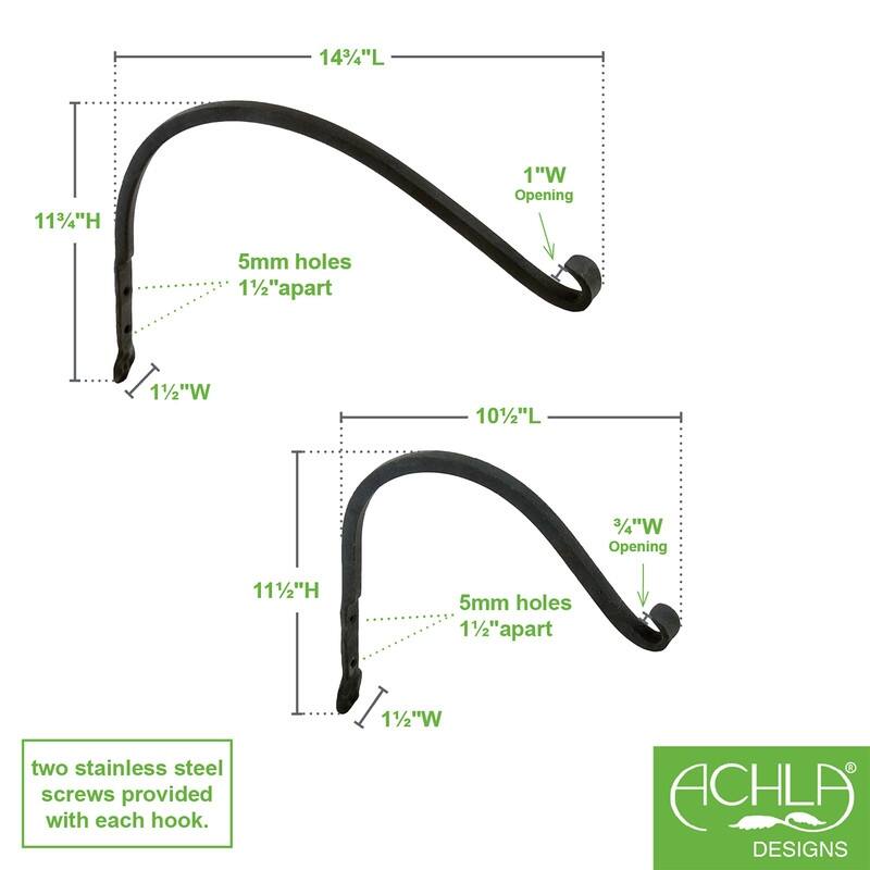 Achla Designs Set of 2 Flower Design Arc Brackets, , Black Powder Coat Finish