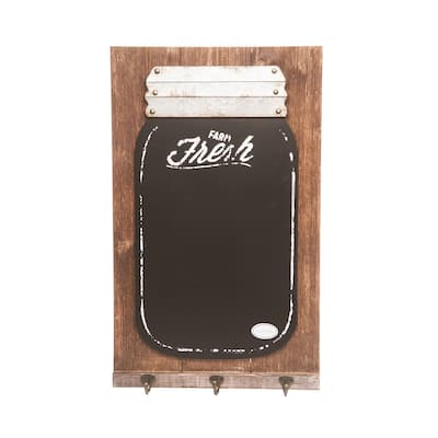 Transpac Wood 25.5 in. Multicolor Spring Farm Fresh Chalkboard Mason Jar Wall Decor