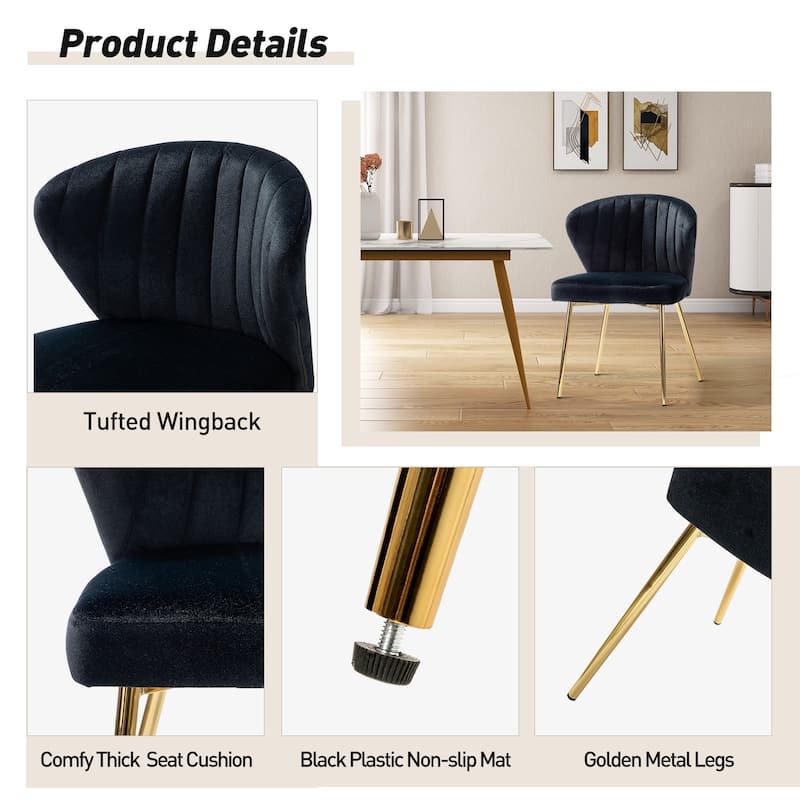 Barbara Side Chair with Metal Base Set of 4 by HULALA HOME