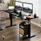 preview thumbnail 4 of 51, Futzca Height Adjustable Electric Standing Desk Sit Stand Computer Stand up Desk with Splice Board Black/Black63*24