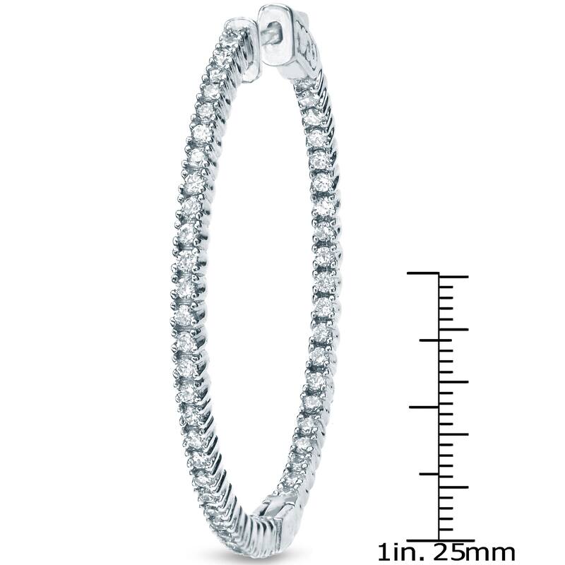 Auriya 14k Gold 4 1/4ctw Large Diamond Hoop Earrings (J-K, SI2-SI3) - 2.28-inch