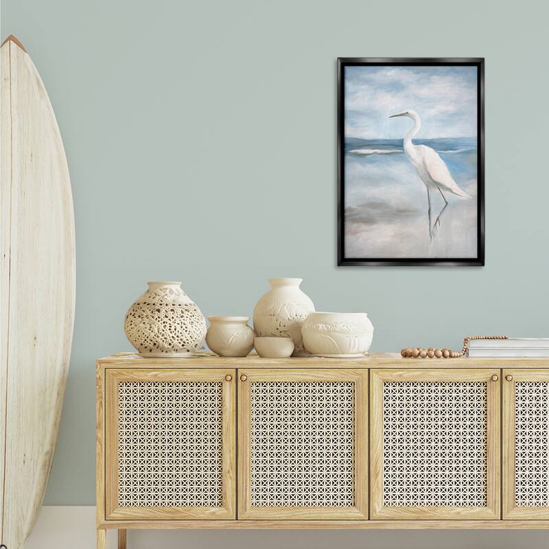 Stupell Elegant Kingdom of Herons Framed Floater Canvas Wall Art Design By Ramona Murdock