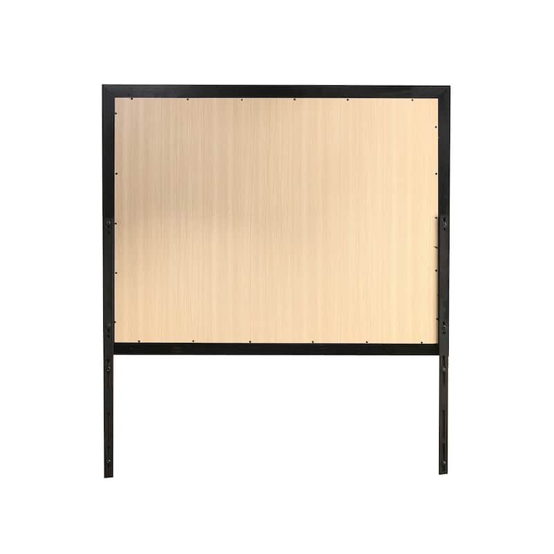47 Inch Wood Mirror, Landscape Frame, Classic, Black