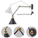 preview thumbnail 9 of 22, Malryn Set of 2 Modern Black Gold Adjustable Swing Arm Lights Plug-in Wall Sconces for Bedroom