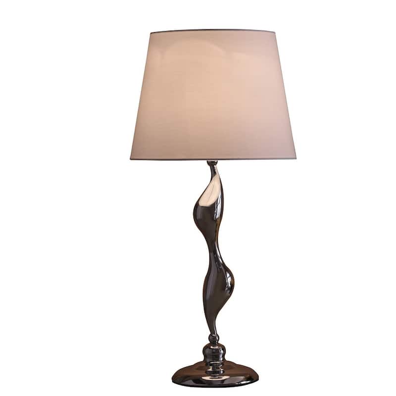 24-Inch Art Deco Silhouette Silver Table Lamp