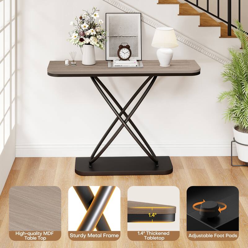 47.4" Industrial Console Table for Entryway Sofa Table - 47.4"L x 14"W x 32.8"H