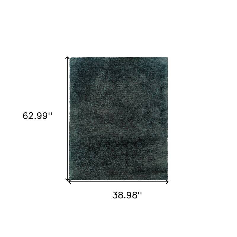 HomeRoots Solid Color Shag Rectangle Area Rug - 62.99 in. x 38.98 in. x 1.60 in.