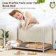 preview thumbnail 6 of 18, Gymax Twin Over Twin Low Metal Bunk Bed with Ladder Guardrails for