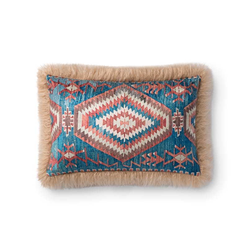 Alexander Home Karthi Southwestern Fur Faux Pillow - 13" x 21" Cover w/Polyester Filled - Polyester