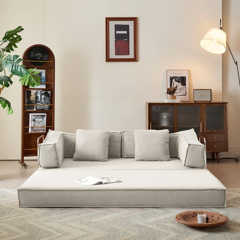JASIWAY Modern Vintage Convertible Sleeper Sofa Bed