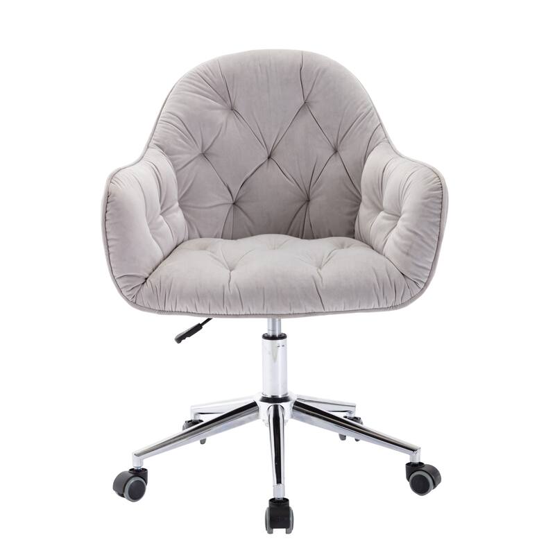 Corvus Hernals Velvet Tufted Adjustable Swivel Home Office Chair