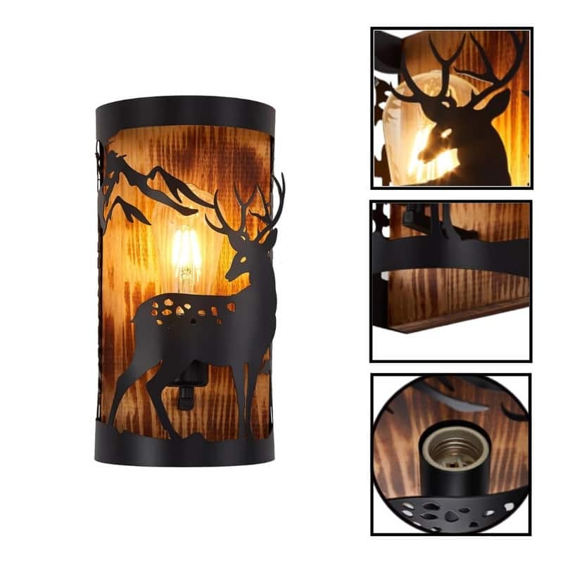 E26 wall sconces deer wall lighting iron bedroom lights on wall