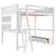 preview thumbnail 5 of 22, Solid Wood Loft Bed with Bulit-in Desk and LED Light, Full Size Loft Bedframe with Storage Bench, Shelves, 2 Drawers & USB Port