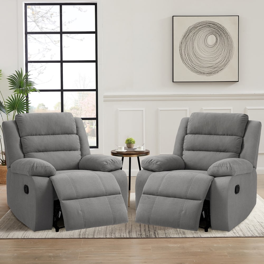 2 Set Classic and Traditional Manual Recliner Chair