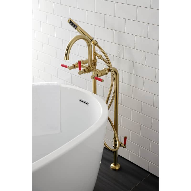 Kingston Brass Concord Floor Mounted Tub Filler with Built-In Diverter