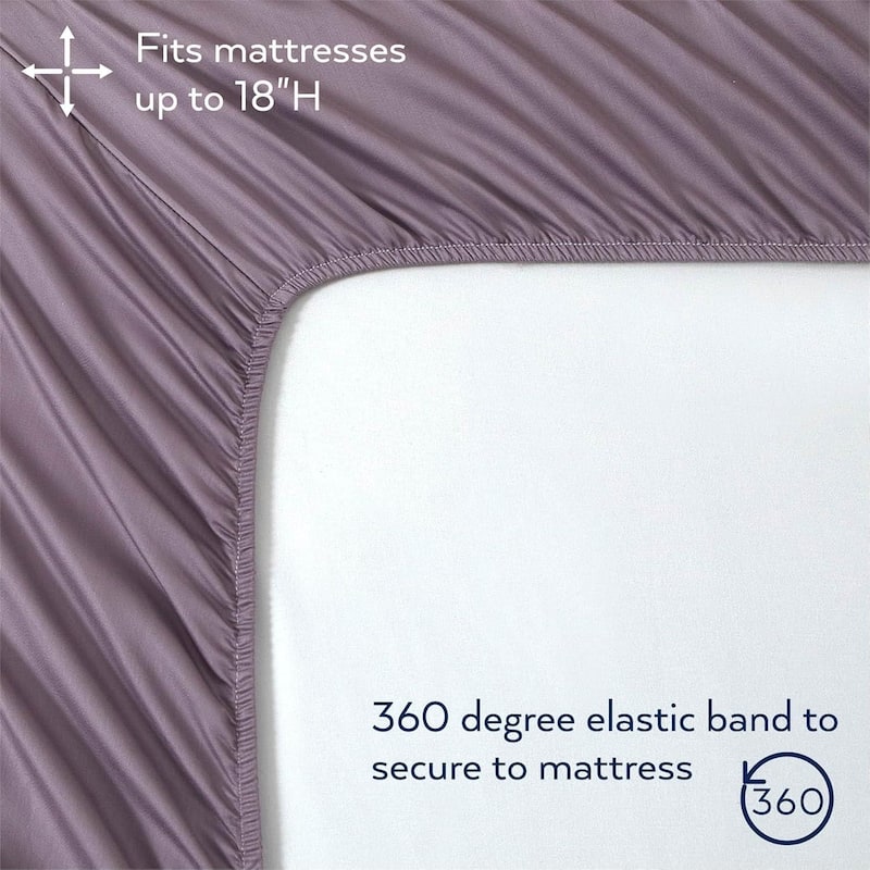 Thomasville 1500 Thread Count Purple 6 Piece Premium Cotton Rich Sateen Sheet Set