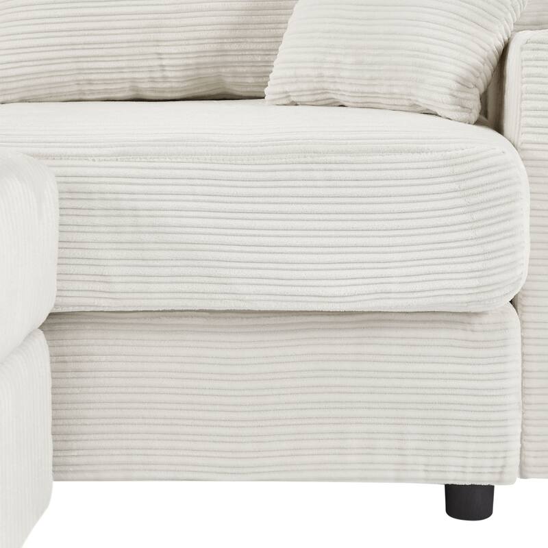 Modern Upholstered Sofa with A Movable Ottoman