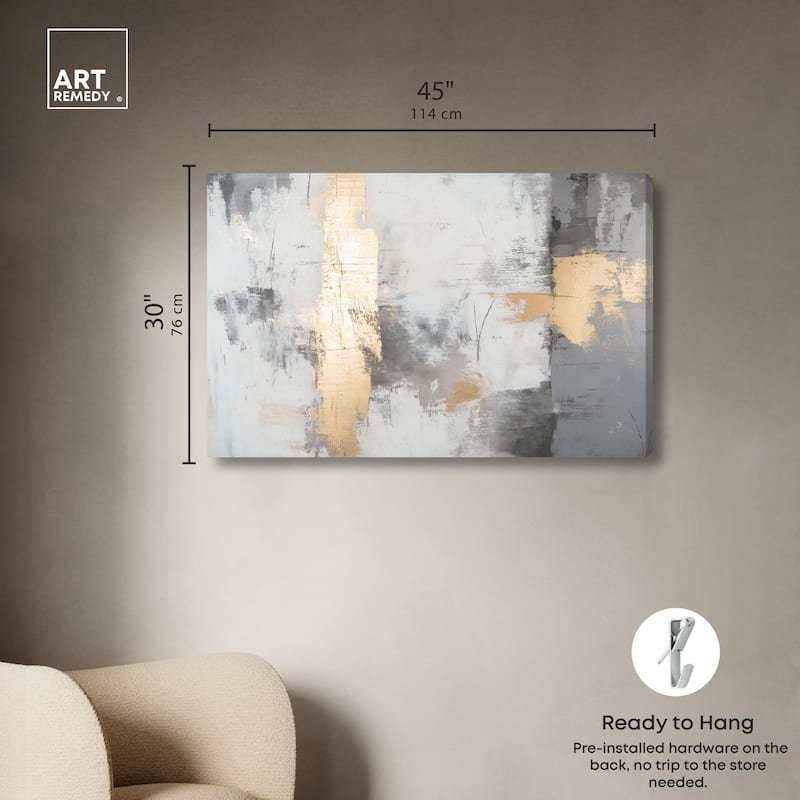 Gilded Gray III Canvas by Art Remedy, Gallery Wrapped