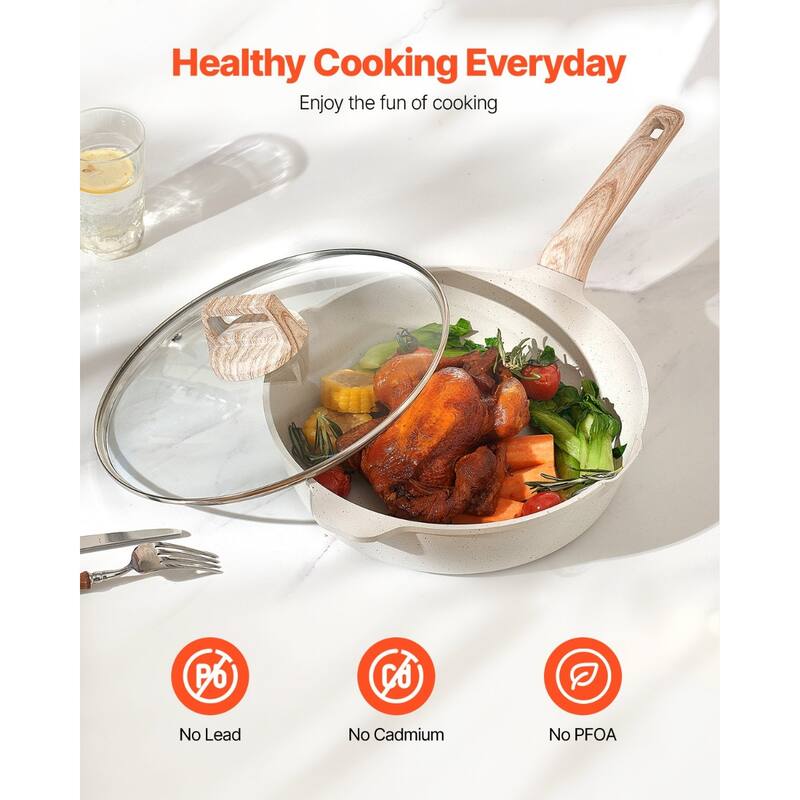 Aluminum Cookware Set with Non-Stick Pans and Lids