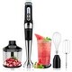 Cordless Hand Blender: 4-in-1 USB Rechargeable Immersion Blender, 21 ...