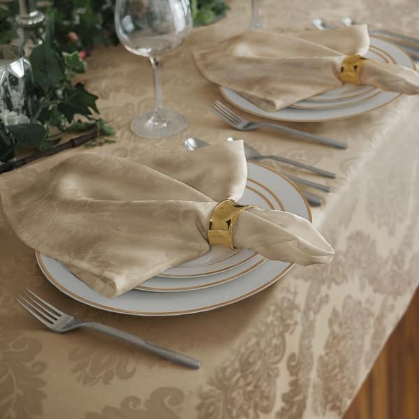 17 in. W x 17 in. L Elrene Barcelona Damask White Fabric Napkins (Set of 4) 17 in. W x 17 in. L Elrene Barcelona Damask White Fabric Napkins (Set of 4)