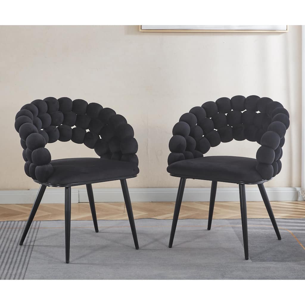 Modern Fabric Chairs with Gold Legs (Set of 2)