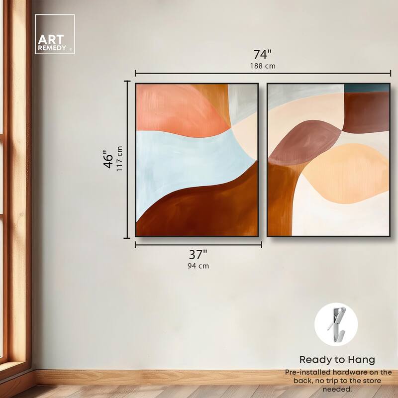 Shapes Revisited II Canvas Set of 2 by Art Remedy