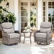 preview thumbnail 163 of 187, Outdoor Patio Sofa Swivel Chair with 6-Inch Thick Cushions Set 3PCS Swivel Chair w/ Table - Grey Wicker Grey Cushion
