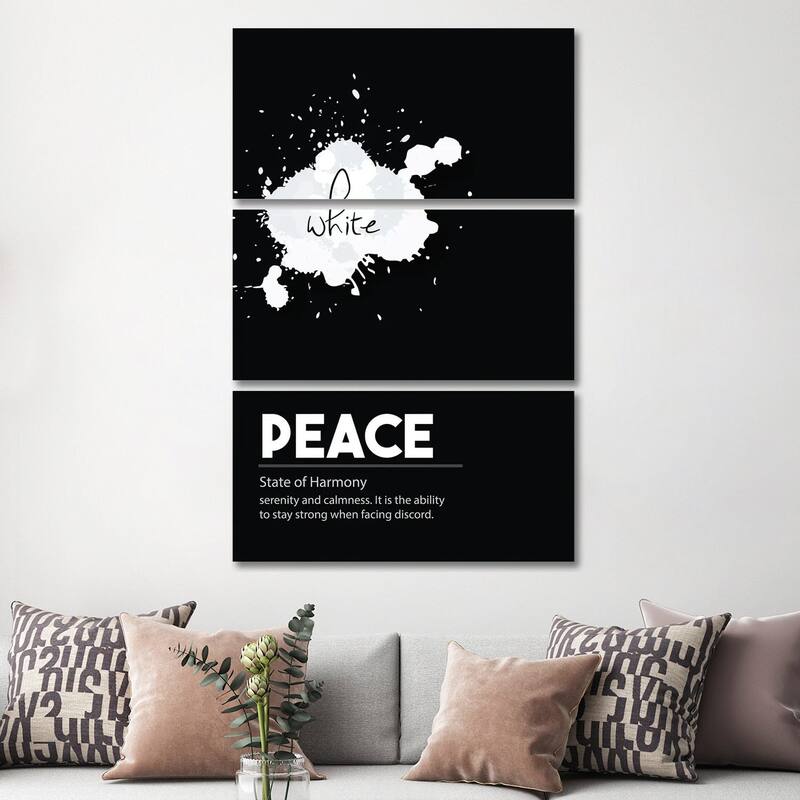 iCanvas "Peace Definition" by Nordic Print Studio 3-Piece Canvas Wall Art Set - 60x40x1.5