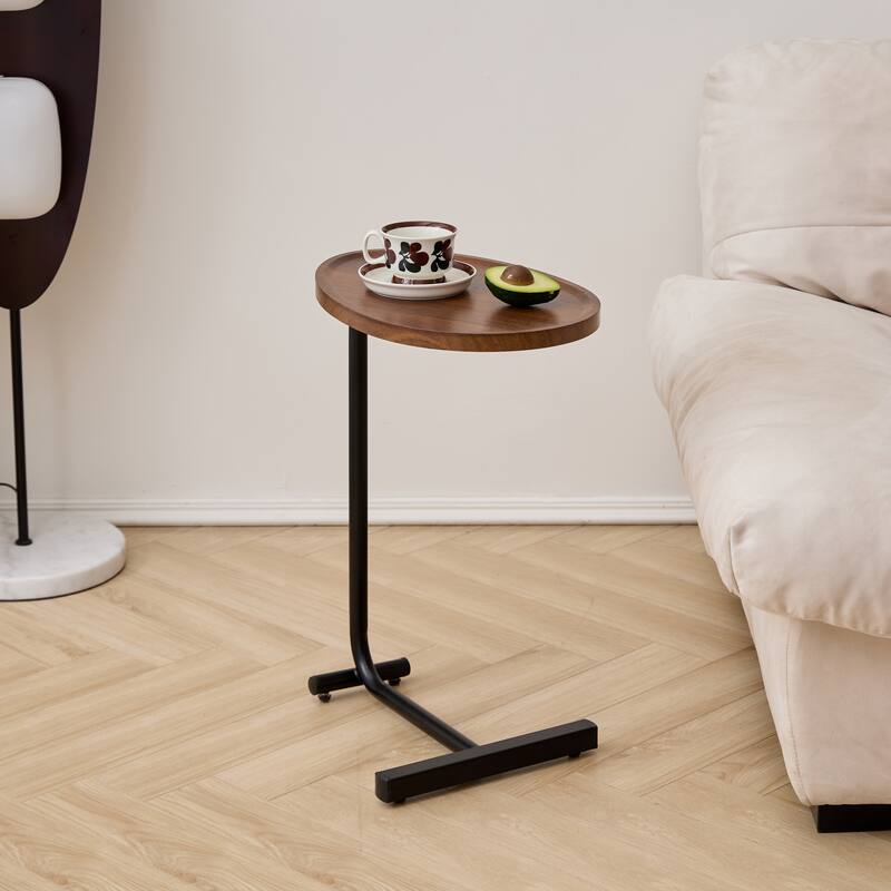 Space-Saving C-Shaped End Table – Perfect for Couches & Beds