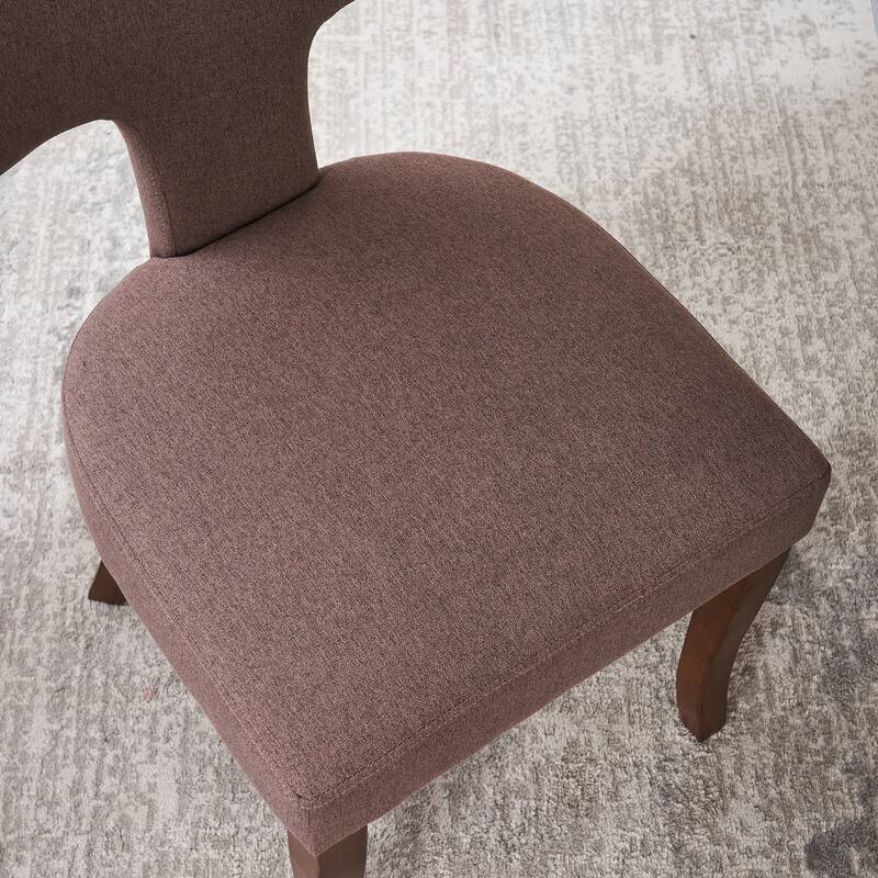Upholstered Mordern Design T Back Dining Side Chair- Set of 2