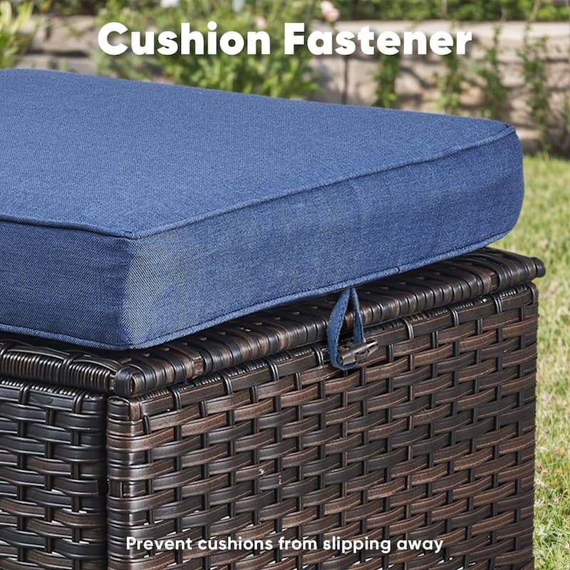 6 Pieces Outdoor Sofa Chair Ottoman with 41" Fire Table