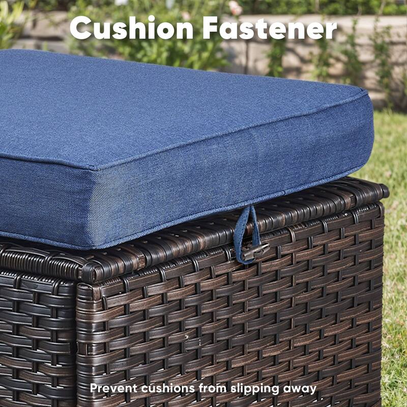 Outdoor Loveseat Sofa with Chair Ottoman Table