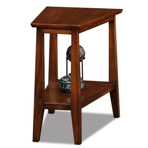 Leick Home 10402 Delton Recliner Wedge Table with Shelf, Sienna